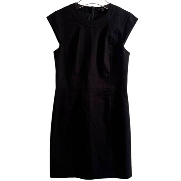 Theory Women’s Orinthia Stretch C Sheath Dress Black Size 6 Cap Sleeve - Picture 1 of 5